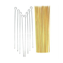 Barbecue Steel &amp; Bamboo Kabob Skewer Set - $36.00