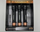 Duracell 1000LM 4AAA LED Flashlight 3-Pack +12pcs AAA alkaline batteries - £24.07 GBP