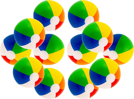 16&quot; Rainbow Color Party Pack Inflatable Beach Balls - Beach Pool Party Toys - $18.42
