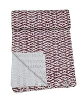 Kantha Bedcover Indian Cotton Throw Blanket Handmade Bohemian Ikat Multi Print B - £38.35 GBP+