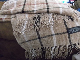 Rayon/Chenille Scarf in checked pattern Unisex - £11.99 GBP
