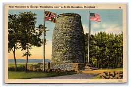 First George Washington Monument Boonesboro Maryland MD Linen Postcard Y11 - £2.91 GBP