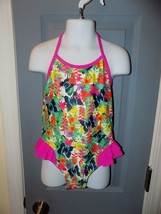 JESSICA SIMPSON FLORAL PRINT 1 PIECE SWIMSUIT SIZE 6 GIRL&#39;S NEW - £22.39 GBP