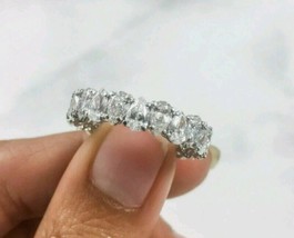 Women&#39;s 1Ct Tear Drop Pear Cut Diamond Eternity Band Ring 14K White Gold Plated - £95.86 GBP