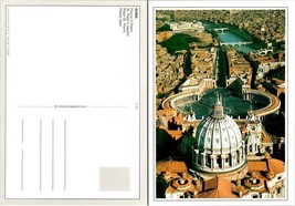 Italy Lazio Rome St. Peter&#39;s Square Aerial Bird&#39;s Eye View Vintage Postcard - $9.40
