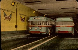 Two Tunnel Busses In Detroit-Windsor Tunnel In Ontario, Canada Postcard BK45 - £3.87 GBP