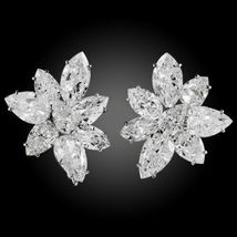 0.40 Ct Pear Cut Diamond Women&#39;s Stud Earrings 14k White Gold Finish 925 Silver - £71.92 GBP