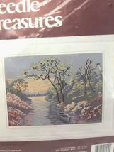 JCA Needlepoint Flowering Riverfront Needle Treasures Elsa Williams Vtg ... - $51.25