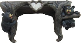 Ebros Wood Love to Hang Out Black Bear Cubs in Tree Floating Shelf Welco... - £43.95 GBP