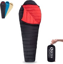Qezer Ultralight Down Sleeping Bag For Adults, 44-62°F, 600 Fill, And Camping. - £68.07 GBP