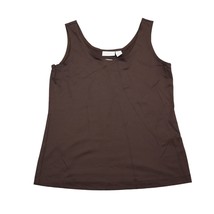 Chicos Shirt Womens 0 Brown Sleeveless Scoop Neck Stretch Knit Tank Top - £18.12 GBP