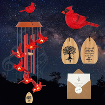 Mothers Day Gifts for Mom Wife, Cardinal Bird Solar Wind Chimes Outdoor, Cardina - £24.42 GBP