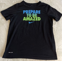 Nike Boys Black Blue Green PREPARE TO BE AMAZED Athletic Short Sleeve 12 - $9.31