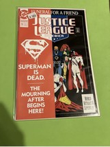 JUSTICE LEAGUE #70 DC 1993 DEATH WORLD WITHOUT SUPERMAN FUNERAL FOR A FR... - $6.79