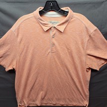 Tommy Bahama Men&#39;s Size XL Orange White Striped Modal/poly Polo Shirt - £19.56 GBP