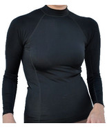 Women&#39;s Black Poly Fleece, Thermal, Long Sleeve Rash Guard-AB Sizes: Sma... - £25.03 GBP