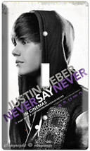 JUSTIN BIEBER NEVER SAY SINGLE LIGHT SWITCH COVER PLATE TEENAGE GIRL ROO... - $10.22