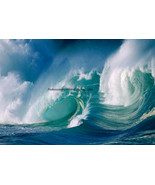 High-Resolution Photographic PRINT 13&quot; X 19&quot; Ocean Waves Picture Blue Sk... - $33.22 CAD