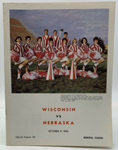 Nebraska Vs Wisconsin Football Program Oct 9 1965 Vintage Original 20-810J - £22.65 GBP