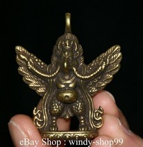 Amulette Pendentif Garuda Bouddha Ailé En Laiton Bouddhisme 5cm - £3.38 GBP