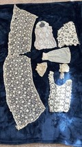 Lot Of Antique Silk and LACE Trims + Heavily Embroidered Sleeves &amp; Collars - £70.34 GBP