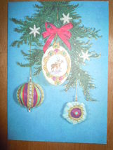 Vintage Christmas Ornaments Greeting Card Unused - $4.99