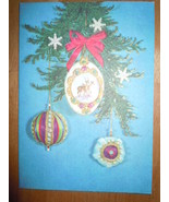 Vintage Christmas Ornaments Greeting Card Unused - £3.95 GBP