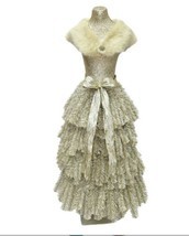 5ft Unlit Gold Champagne Lady Glitter Dress Form Christmas Fashion Tree - £3,324.60 GBP
