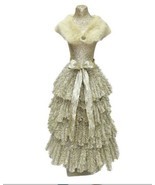 5ft Unlit Gold Champagne Lady Glitter Dress Form Christmas Fashion Tree - £3,353.37 GBP