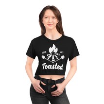 Women&#39;s Let&#39;s Get Toasted Camping Graphic Novelty Crop Top - £29.64 GBP+