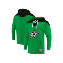 Dallas Stars NHL Fanatics Branded Lace-Up Pullover Hoodie Green Black Size Large - £54.26 GBP