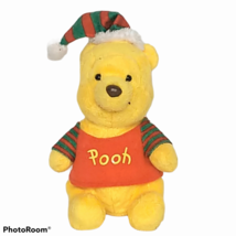 Ty Disney Winnie The Pooh Christmas Plush Red Green Stuffed Animal 2012 7&quot; - £15.82 GBP