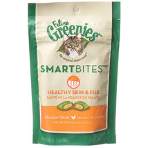 Greenies SmartBites Healthy Skin and Fur Cat Treats Chicken Flavor 8.4 oz (4 x 2 - $27.73
