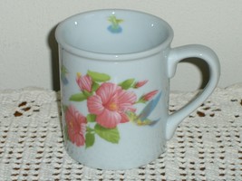 Hummingbird Coffee Cup Tea Mug with Pink Flowers - $14.99