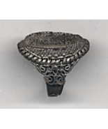 Antique Hand Made Hammerblown China Silver Ring Setting for 13/16&quot; Oval ... - $25.00