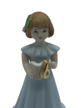 Enesco Growing Up Girls Age 6 Birthday Blue Dress 1982 Figurine Vintage - £11.98 GBP
