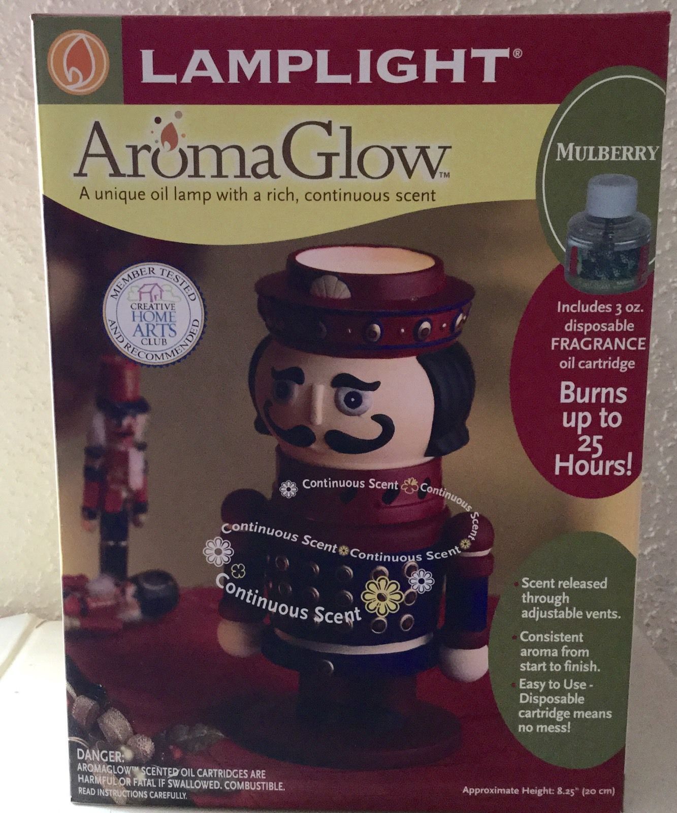 AromaGlow NUTCRACKER Lamplight -MULBERRY Scent - NEW - Burns Up To 25 Hours - $17.94
