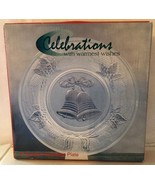 Celebrations Crystal Clear 8&quot; Frosted Season Greetings Plate - NEW Holid... - £6.25 GBP