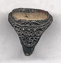 Antique Hand Made Hammerblown China Silver Ring Setting for 3/4&quot; Octagon Cab - £19.65 GBP