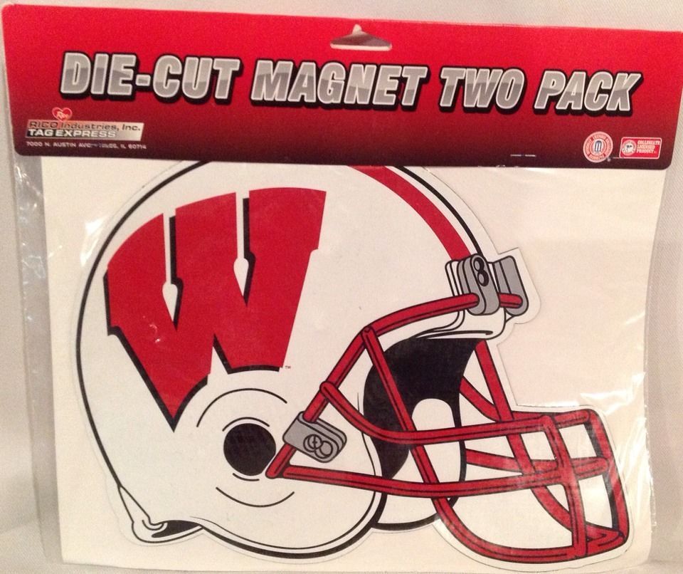 Primary image for NCAA Wisconsin Badgers Football Helmet Team Logo Die Cut Magnet Set - New