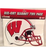 NCAA Wisconsin Badgers Football Helmet Team Logo Die Cut Magnet Set - New - £13.70 GBP