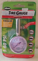 Slime  Mini Dial Tire Gauge with Bleeder Valve - 5-60 PSI - Save Gas! NEW IN PKG - £6.33 GBP