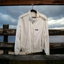 Vintage 90s Members Only Men&#39;s Large Size 42 White Zip Bomber Windbreake... - £21.92 GBP