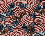 Cotton Stars and Stripes Flags 4th of July Red Fabric Print by Yard D306.67 - $14.95