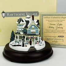 Hawthorne Village Thomas Kinkade Victorian Lights Holiday Gathering With... - £26.62 GBP