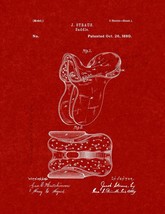 Horse Saddle Patent Print - Burgundy Red - £6.25 GBP+
