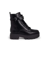 Guess Women Boots - 10 US EU 41 Black Leather Combat Platform Ankle New - $244.48 CAD
