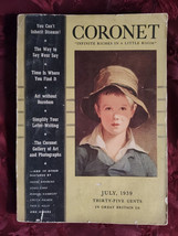 Coronet July 1939 Jul 39 Louis Zara Arthur Davison Ficke Vincent Starrett - £7.94 GBP