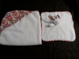 Vera Bradley Lilli Bell Bunny Rabbit Security Blanket &amp; Towel 2pc Set Lot - £116.29 GBP
