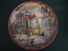 Cardinal Collector Plate Winter Duet Sam Timm Danbury Mint &amp; Wild Wings Bird - £50.23 GBP